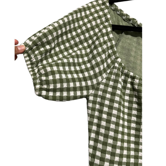 Madewell Jacquard Puff-Sleeve  Mini Dress Gingham Check - Picture 4 of 12